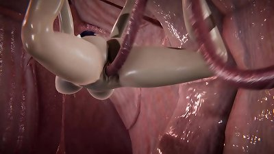 lady bug is ravaged by lubricious tentacles [Full Video] 8m