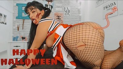 big-boobed cheerleader zombie makes you cum &mdash; Halloween 2020 JOI Game | crimson Light Stop and Green Light wank off - yam-sized funbags gigantic ass