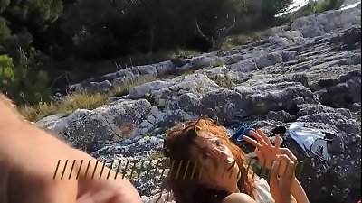 cum on strange chick on beach