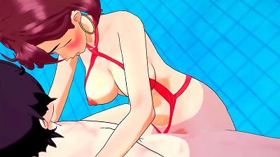 Momo Ayase gets ravaged at the pool - 3-dimensional anime porn hookup