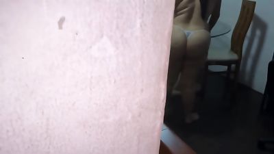 Cleaning the house without any clothes