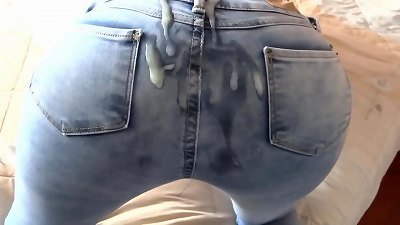 I receive ginormous cumshots in my hairy snatch and in my rump with my denim on