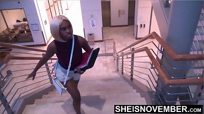 Making A Baby With My black college girl While My Infertile wife Is At Work , molten dark-hued college doll Msnovember Mounting My wild jizz-shotgun Until I cumshot Her tight black coochie Reality creampie pov thick congenital tits hanging  on Sheisnovemb