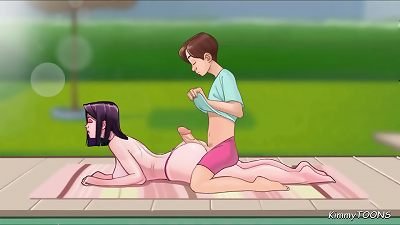 SexNote - foot job by the poolside, with super-steamy neighbour