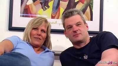 senior husband let Stranger fuck his senior wife in MMF three way