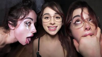 DADDYS FLOOR gobbling fuckslut - She Made Him jizm In Her EYES