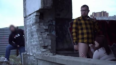 We filmed a blowjob, and this fellow cum while peeping!