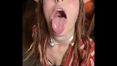 Fox Ears Olivia Makes lovely beast Noises As She drools on ample pink cigar