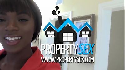 PropertySex - fabulous ebony real estate agent interracial fucky-fucky with buyer