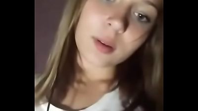 Periscope teenager plays with breasts