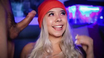 blond with angelic face fellates her uncle's stiff spunk-pump in public cam showcase