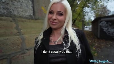 Public Agent blonde milf schoolteacher with awesome body fucked in her wonderful crimson lingerie