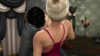 Sims 4, buxom gold digger pounded in the club by a vampire