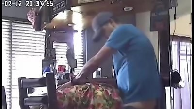 Hidden camera caught my husband fuckin' the 18 year senior sitter