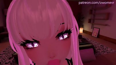 sexy point of view blowjob in VRchat - with lewd yelling and ASMR Noises