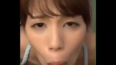 chinese female lets me spunk on her face during work