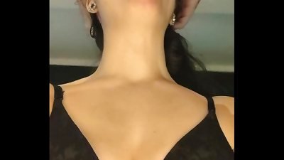 intense POV: Debora Mendes does switch sides oral riding in black undies with cumshot outside at the hotel