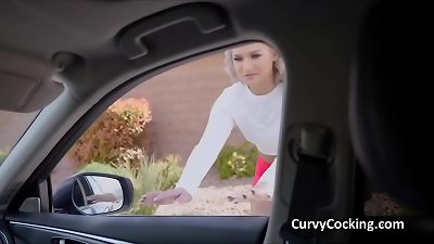 blonde fucktoy picked up and torn up during casting