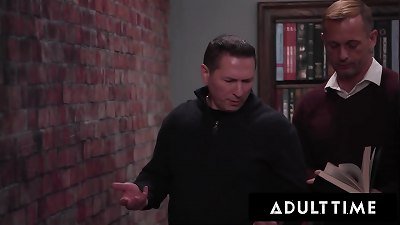 ADULT TIME - slutty teenage pawg Heather honey gangbanged By aged Staff In Public Library! 6-ON-1