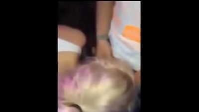 inebriated blonde makes the compete of deep throating 100 pricks in nightclub