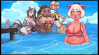 My Pig princess [ anime Game PornPlay ] Ep.28 princess revealing her cute bung to the public crowd to win the bikini compete