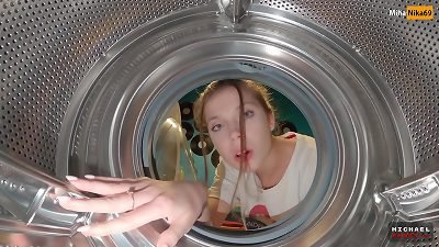 Step step-sister Got Stuck Again into Washing Machine Had to Call Rescuers