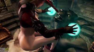 Mage whore friends with a Werewolf | huge cock Monster | three dimensional porno cartoon