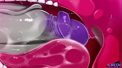 busty Amazon deep-throats yam-sized Ogre pipe and Makes Him jizz twice