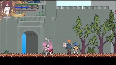 anime game. Pretty chick seduces guys on the street.