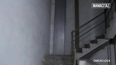 horny tramp Frida Sante fucks three knobs In The Warehouse - CHICAS LOCA