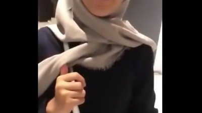 hostel bang-out malay tudung pretty girl just got out from office