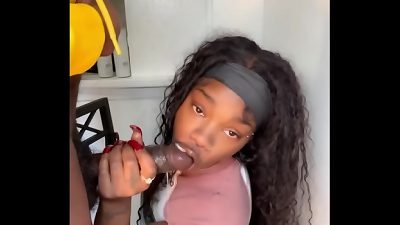 11 INCH prick STEPBROTHER GETS deep throat FROM EVIL gobbler KEISHA MINAJ (CUMSHOT)