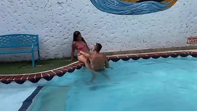 I suck A STRANGER'S cunt OUTDOORS AT THE PUBLIC POOL AND SHE ends UP WITH MY man-meat IN HER vag UNTIL I FLOOD HER WITH jizm