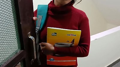 sizzling Indian Desi village college gf bang with boyfriend on clear Hindi audio