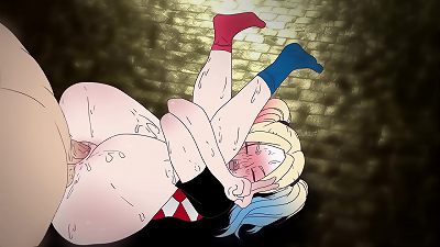 Harley Quinn smashes with the clown joker ! manga porn hentai 2d ( animation - porn )