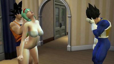 Vegeta has a nightmare Goku pounds His wifey Bulma In Front of the Netorare